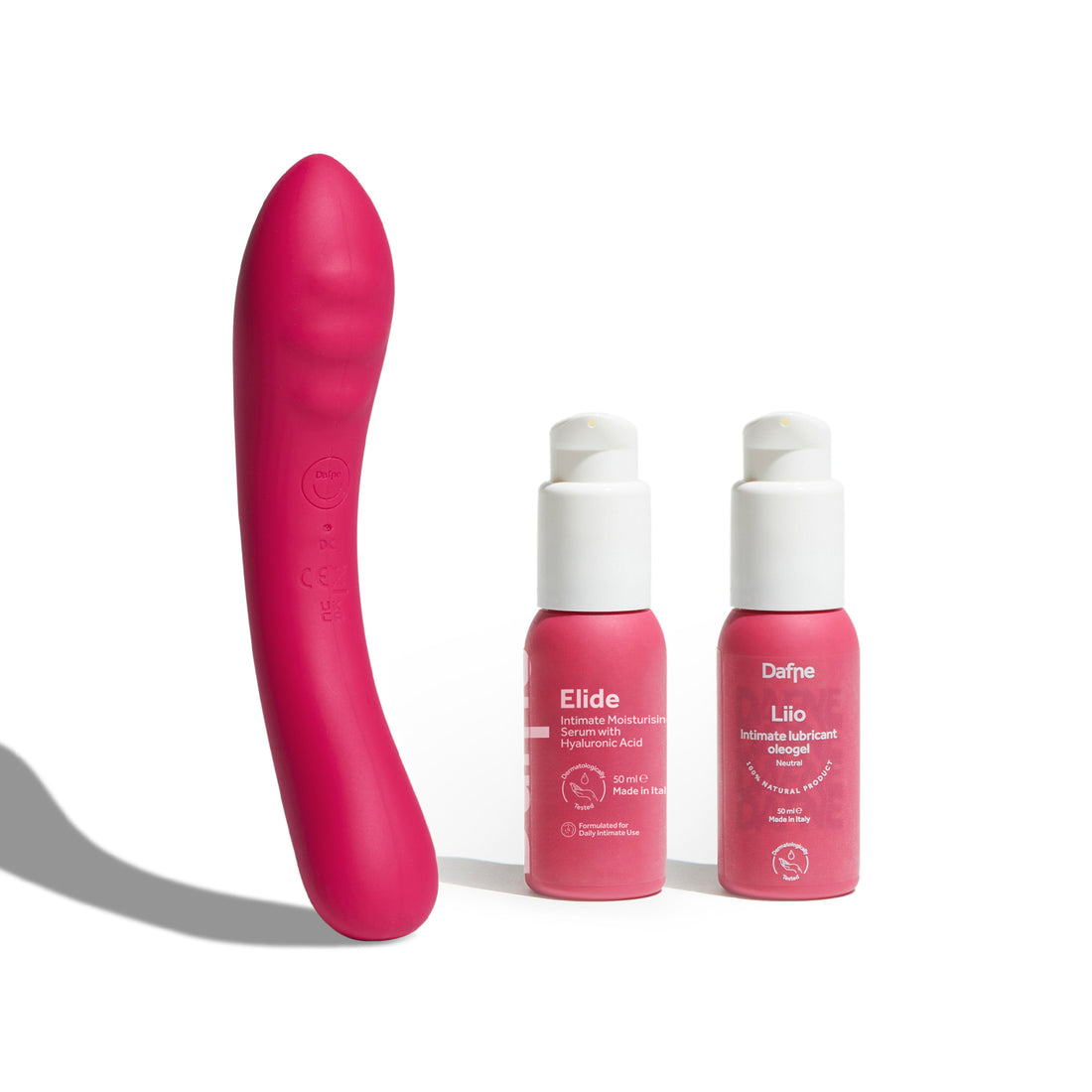 Vibratore multiuso +  LIIO Lubrificante stimolante con zenzero e ginseng 50ml + ELIDE Siero idratante ad uso giornaliero