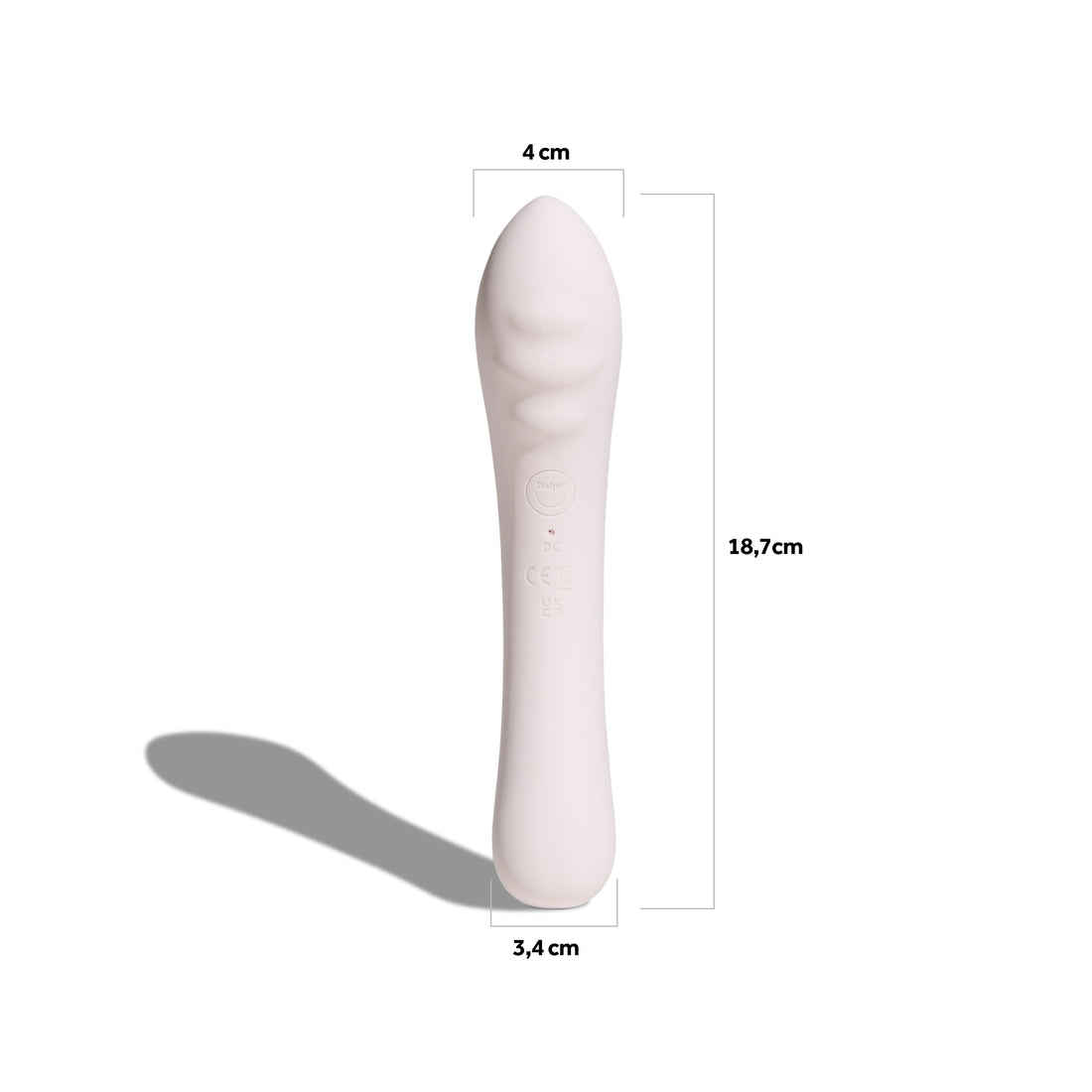 Vibratore multiuso Double Trouble nude con dettagli sulle dimensioni